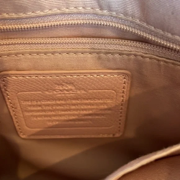 Coach Tan and Pink Crossbody Bag with Signature Pattern - Picture 3 of 7